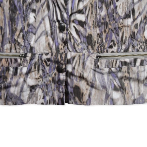 Chicos Jacket 1 Womens Multicolor Printed Button Front Long Sleeve Pockets - Picture 2 of 8